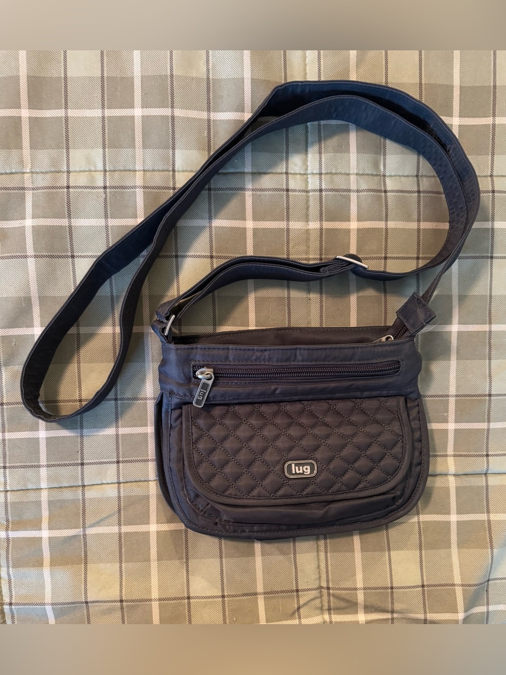 Lug Quilted Crossbody Bag in Gray